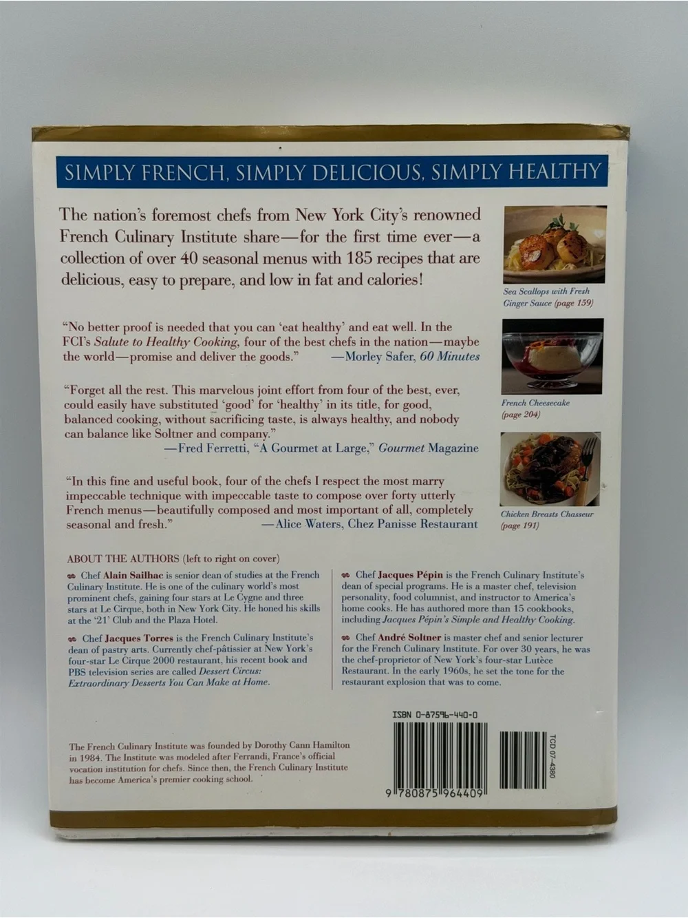 The French Culinary Institute's Salute to Healthy Cooking From America's HC 1998